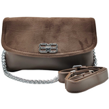 women velvet Crossbody Bag Brown:)