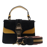 Women velvet Crossbody Bag Black/camel :)