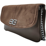 women velvet Crossbody Bag Brown:)